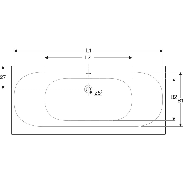 Geberit Soana 17/18/1900mm Double Ended Bath with Feet - Unbeatable Bathrooms