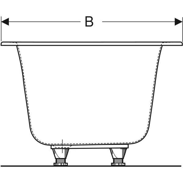 Geberit Soana 17/18/1900mm Double Ended Bath with Feet - Unbeatable Bathrooms