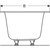 Geberit Soana 17/18/1900mm Double Ended Bath with Feet - Unbeatable Bathrooms