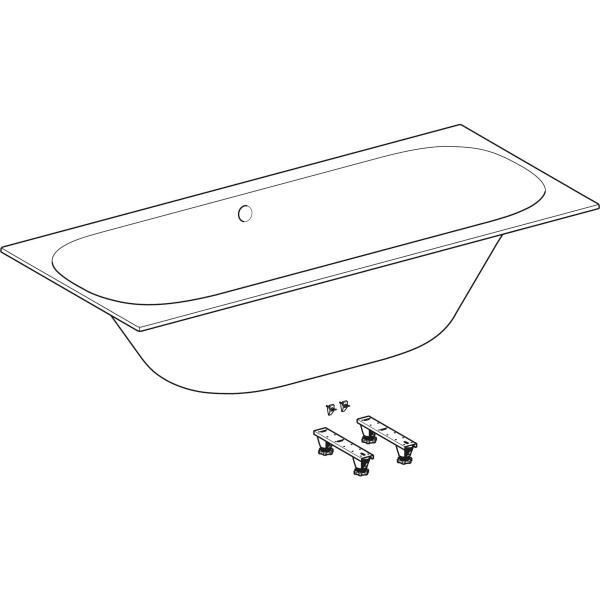 Geberit Soana 17/18/1900mm Double Ended Bath with Feet - Unbeatable Bathrooms