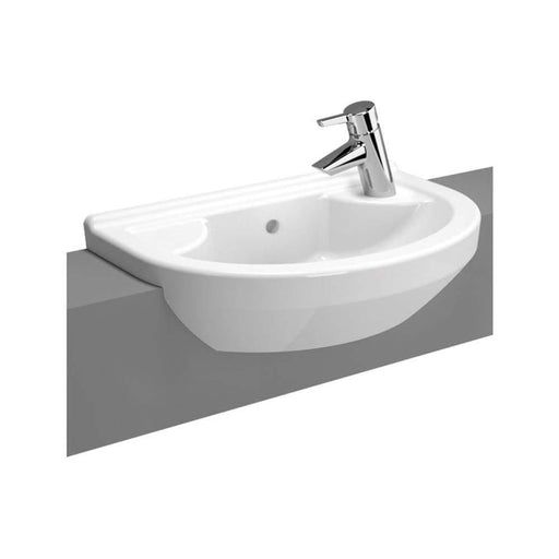 Vitra S50 550mm 1TH Compact Round Semi-Recessed Basin - Unbeatable Bathrooms