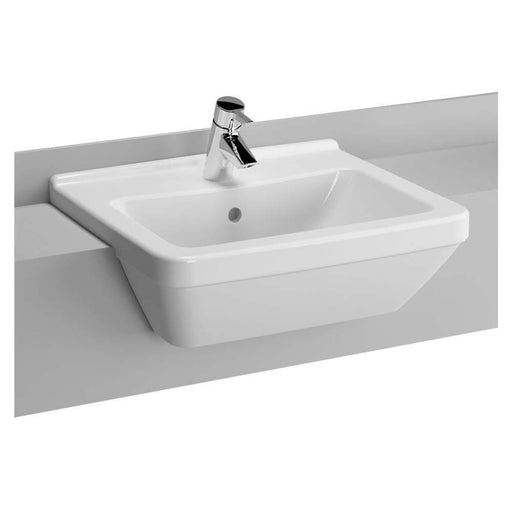 Vitra S50 550mm 1TH Compact Square Semi-Recessed Basin - Unbeatable Bathrooms