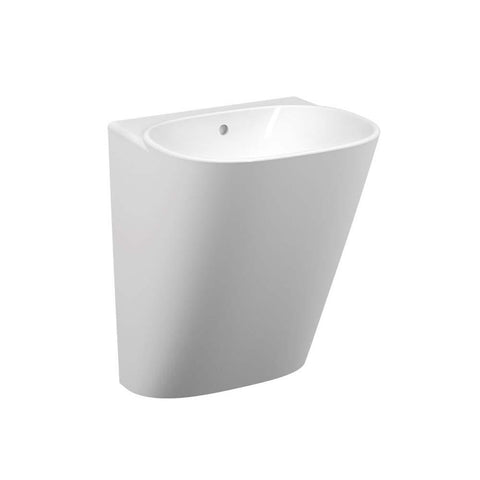 Vitra Frame 500mm Semi Pedestal Basin with Overflow - 0 & 1TH - Unbeatable Bathrooms