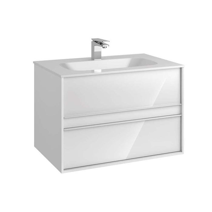 Vitra M-Line Infinit 800/1000/1200mm Vanity Unit - Wall Hung 2 Drawer Unit with Infinity Basin - Unbeatable Bathrooms