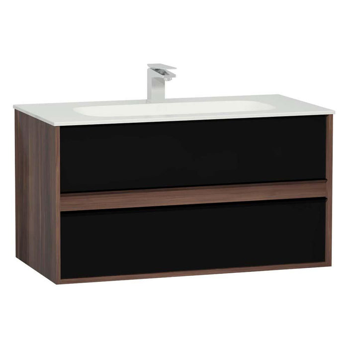 Vitra M-Line Infinit 800/1000/1200mm Vanity Unit - Wall Hung 2 Drawer Unit with Infinity Basin - Unbeatable Bathrooms