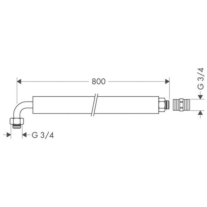 Hansgrohe Exafill - Basic Set for Bath Filler with Adapter and Connection Tube - Unbeatable Bathrooms