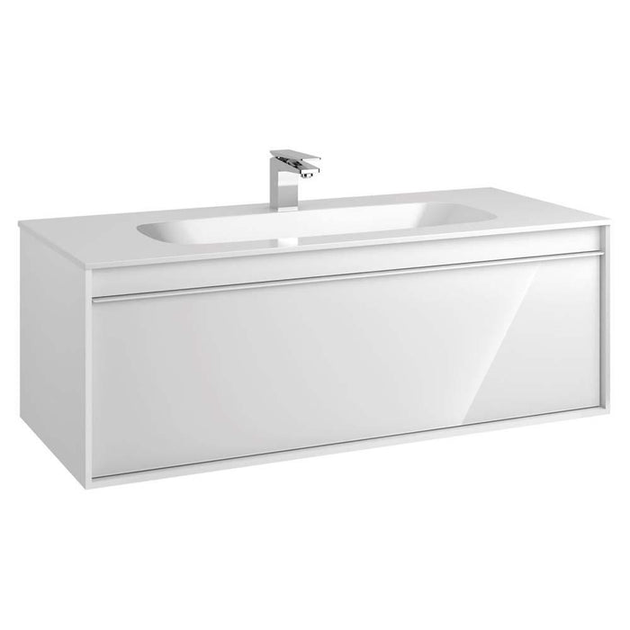 Vitra M-Line Infinit 800/1000/1200mm Vanity Unit - Wall Hung 1 Drawer Unit with Infinity Mineral Cast Basin - Unbeatable Bathrooms