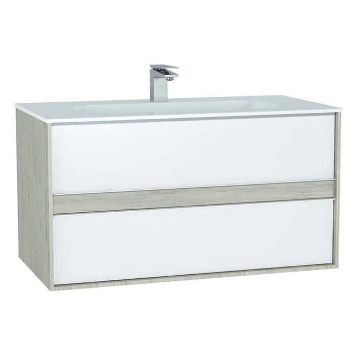 Vitra M-Line Infinit 800/1000/1200mm Vanity Unit - Wall Hung 2 Drawer Unit with Infinity Basin - Unbeatable Bathrooms