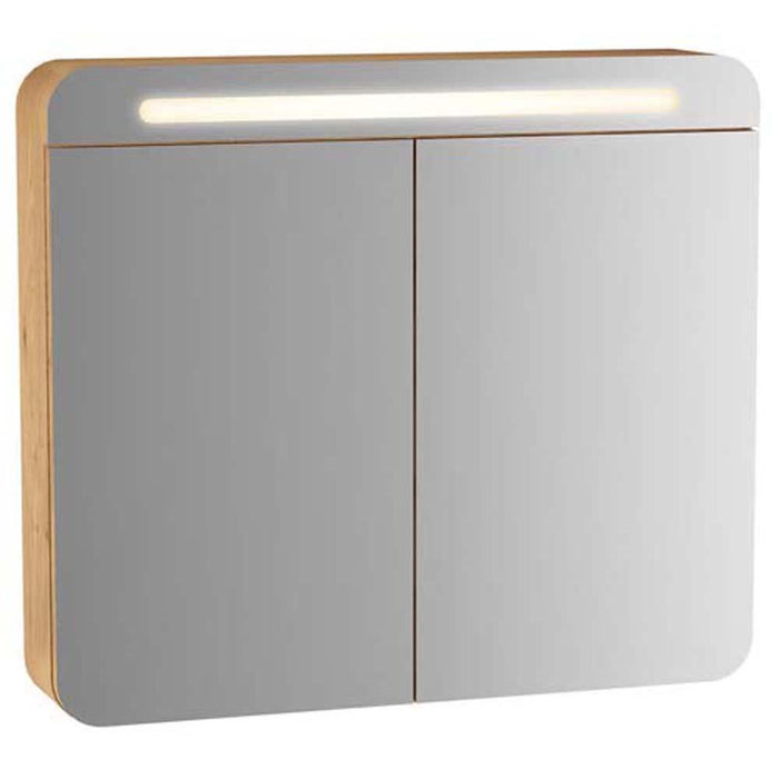 Vitra Sento Double Door Illuminated Mirror Cabinet with Shaver Socket - Unbeatable Bathrooms