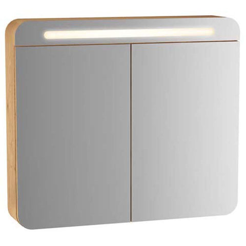 Vitra Sento Double Door Illuminated Mirror Cabinet with Shaver Socket - Unbeatable Bathrooms