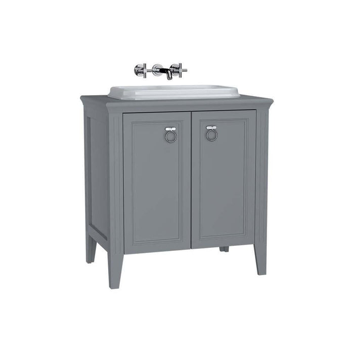 Vitra Valarte 800/1000mm Vanity Unit - Floor Standing 2 Door Unit with Inset Basin - Unbeatable Bathrooms