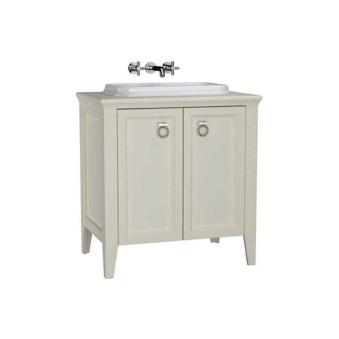 Vitra Valarte 800/1000mm Vanity Unit - Floor Standing 2 Door Unit with Inset Basin - Unbeatable Bathrooms