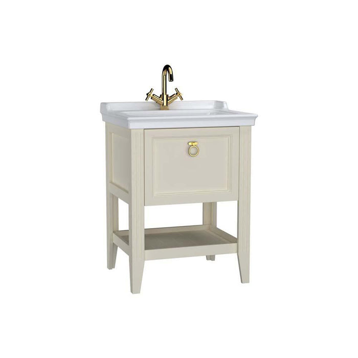 Vitra Valarte 650/800/1000mm Vanity Unit - Floor Standing 1 Drawer & 1TH - Unbeatable Bathrooms