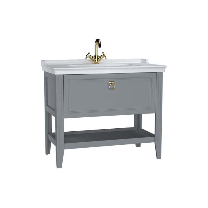 Vitra Valarte 650/800/1000mm Vanity Unit - Floor Standing 1 Drawer & 1TH - Unbeatable Bathrooms