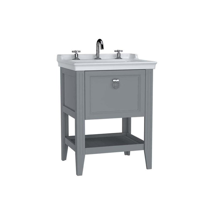 Vitra Valarte 650/800/1000mm Vanity Unit - Floor Standing 1 Drawer & 3TH Basin - Unbeatable Bathrooms