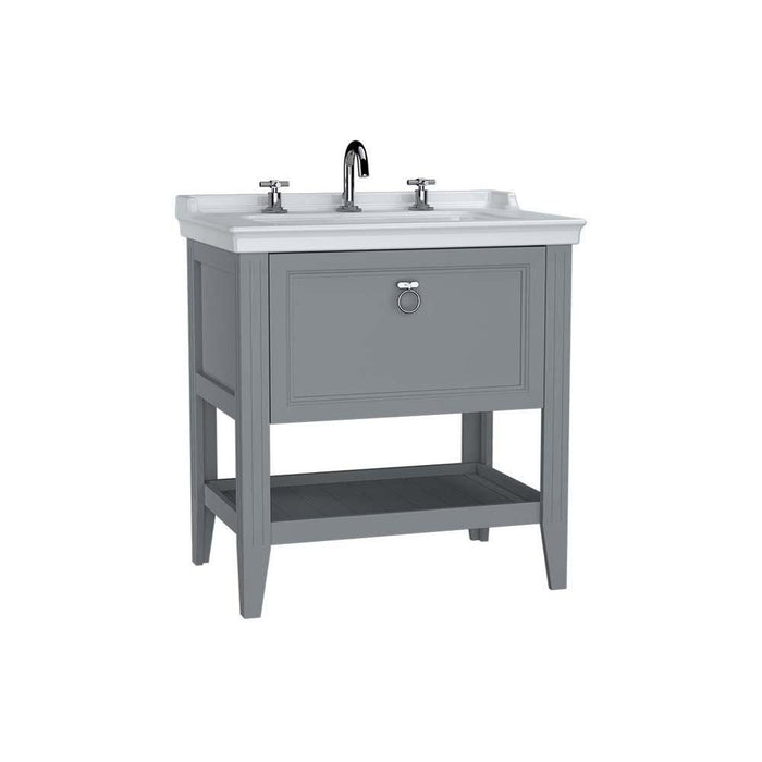 Vitra Valarte 650/800/1000mm Vanity Unit - Floor Standing 1 Drawer & 3TH Basin - Unbeatable Bathrooms
