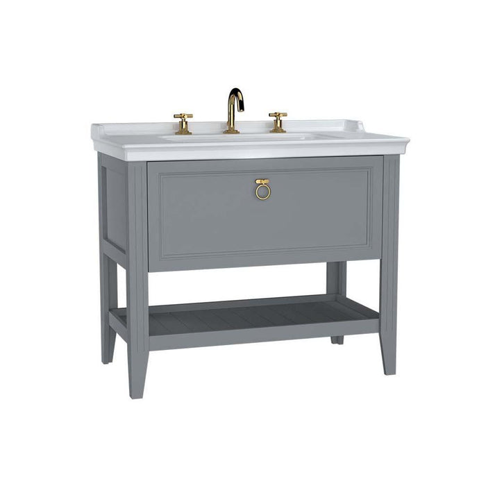 Vitra Valarte 650/800/1000mm Vanity Unit - Floor Standing 1 Drawer & 3TH Basin - Unbeatable Bathrooms