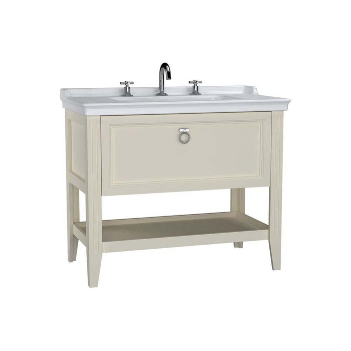 Vitra Valarte 650/800/1000mm Vanity Unit - Floor Standing 1 Drawer & 3TH Basin - Unbeatable Bathrooms