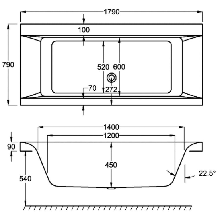 Carron Haiku Standard Bath - White - Unbeatable Bathrooms