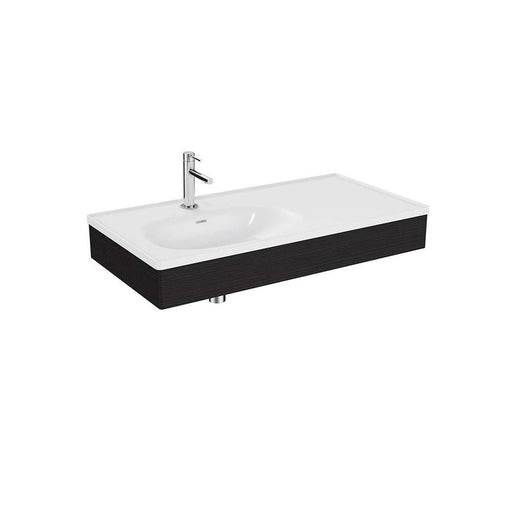 Vitra Equal 1000mm Basin in Patterned Black Oak - Wall Hung - Unbeatable Bathrooms