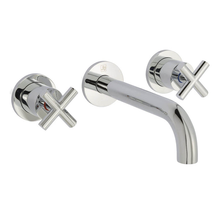 JTP Solex 3 Hole Wall Mounted Basin Mixer Tap - Unbeatable Bathrooms