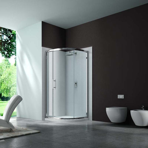 Merlyn 6 Series Quadrant Shower Enclosure with Sliding Door & Merlyn MStone Tray - 900 x 900mm - Unbeatable Bathrooms