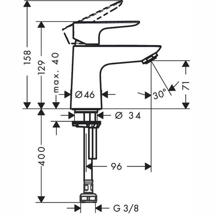 Hansgrohe Talis E - Pillar Tap 80 for Cold Water - Unbeatable Bathrooms