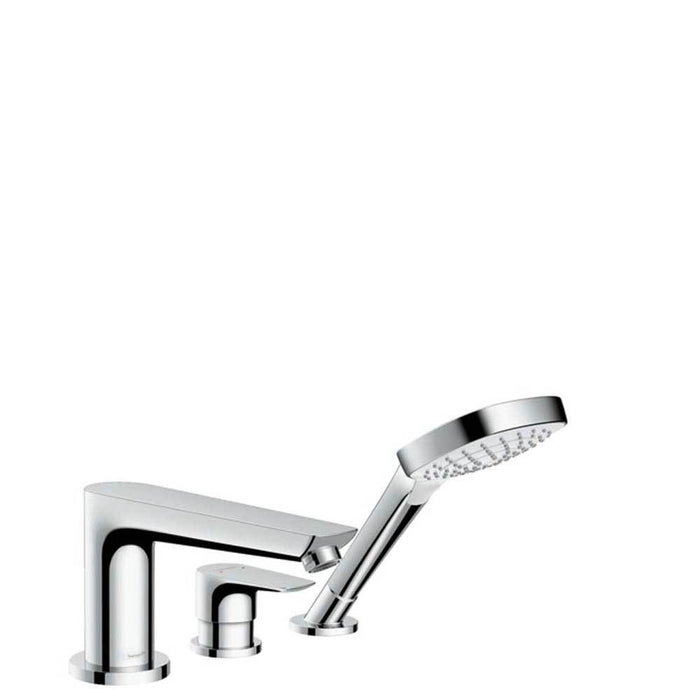 Hansgrohe Talis E - 3-Hole Rim-Mounted Single Lever Bath Mixer with Secuflex - Unbeatable Bathrooms