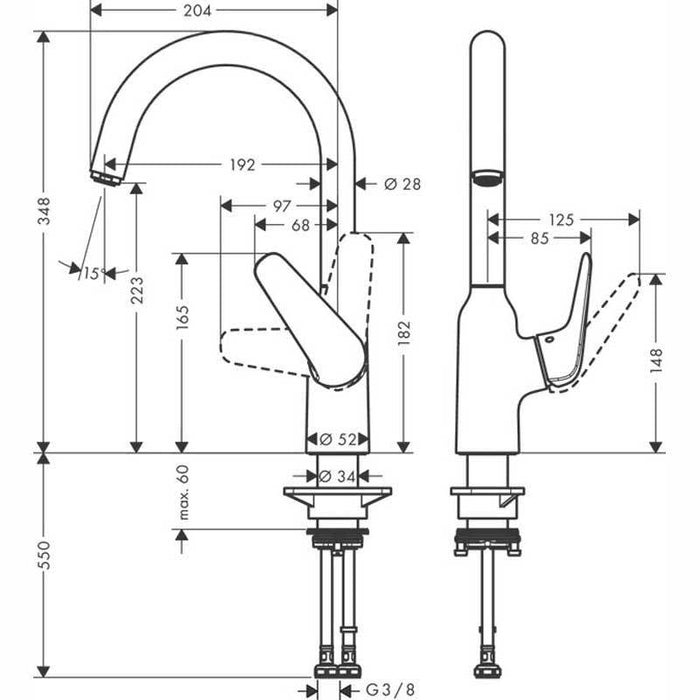 Hansgrohe Focus M42 - Single Lever Kitchen Mixer 220, Single Spray Mode - Unbeatable Bathrooms