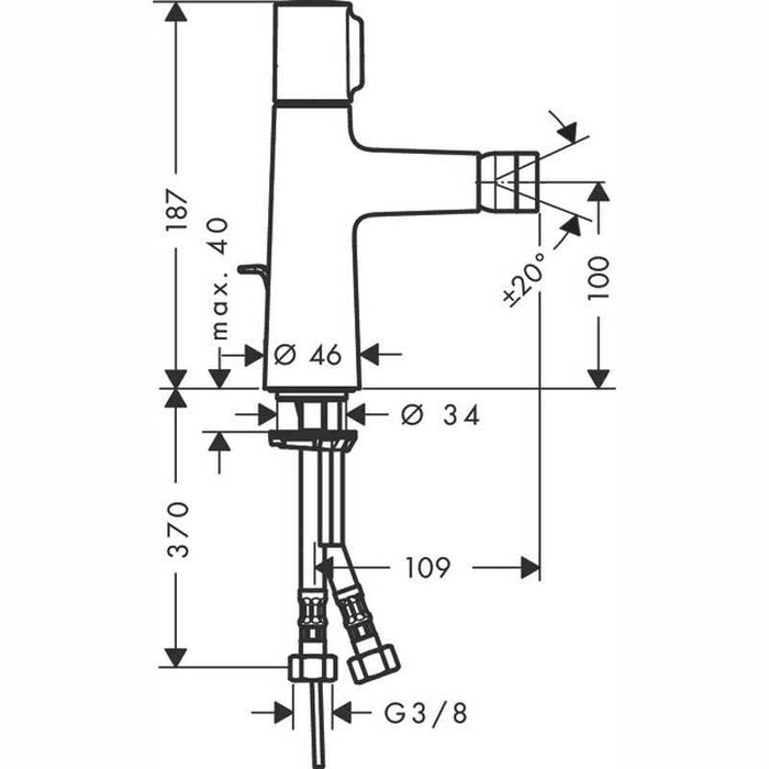 Hansgrohe Talis Select S - Bidet Mixer with Pop-Up Waste - Unbeatable Bathrooms
