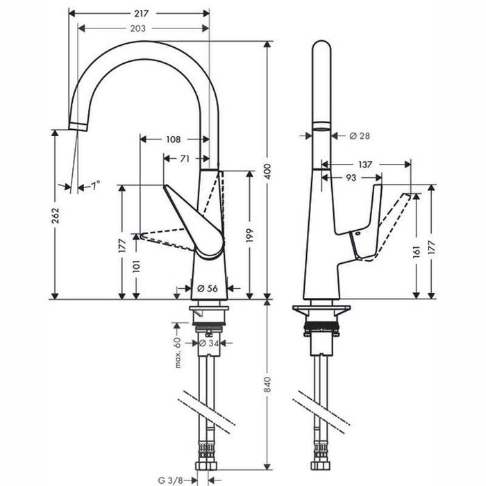 Hansgrohe Talis M51 - Single Lever Kitchen Mixer 260, Single Spray Mode - Unbeatable Bathrooms