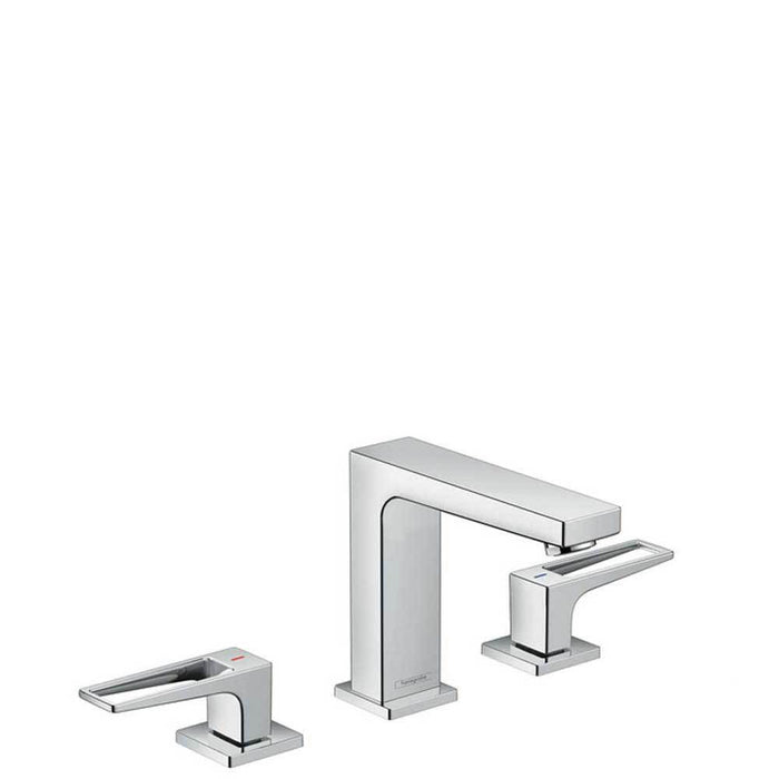 Hansgrohe Metropol - 3-hole basin mixer 110 with loop handles and push-open waste - Unbeatable Bathrooms