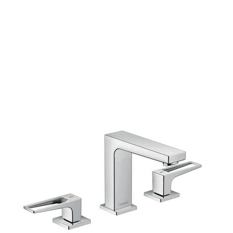 Hansgrohe Metropol - 3-hole basin mixer 110 with loop handles and push-open waste - Unbeatable Bathrooms