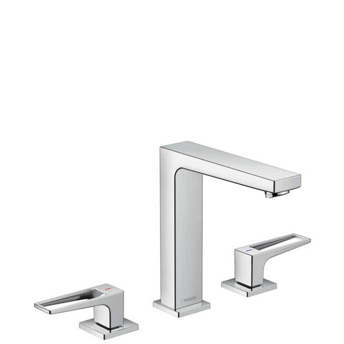 Hansgrohe Metropol - 3-hole basin mixer 160 with loop handles and push-open waste - Unbeatable Bathrooms