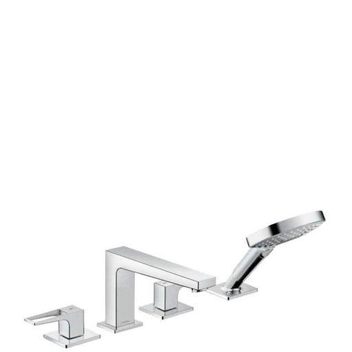 Hansgrohe Metropol - 4-Hole Rim-Mounted Bath Mixer with Loop Handles and Secuflex - Unbeatable Bathrooms