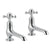 JTP Grosvenor Cross Long Nose 2 Hole Basin Taps (Pair) - Unbeatable Bathrooms