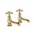 JTP Grosvenor Cross Long Nose 2 Hole Basin Taps (Pair) - Unbeatable Bathrooms