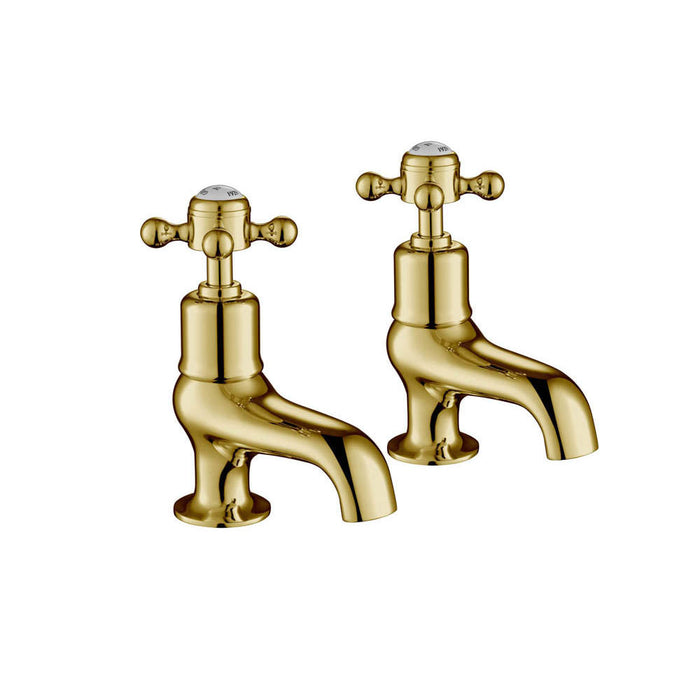 JTP Grosvenor Cross 2 Hole Bath Taps (Pair) - Unbeatable Bathrooms