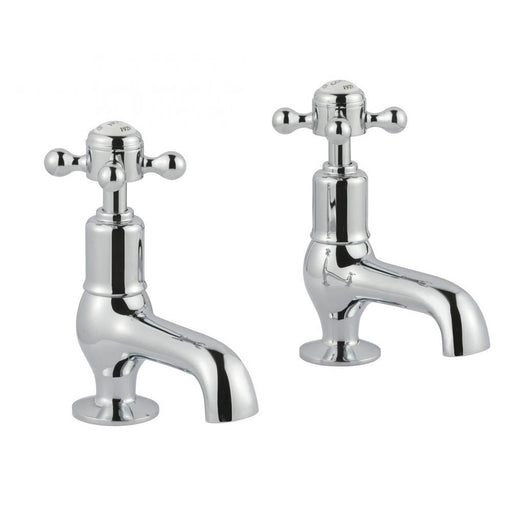 JTP Grosvenor Cross Cloakroom 2 Hole Basin Taps (Pair) - Unbeatable Bathrooms