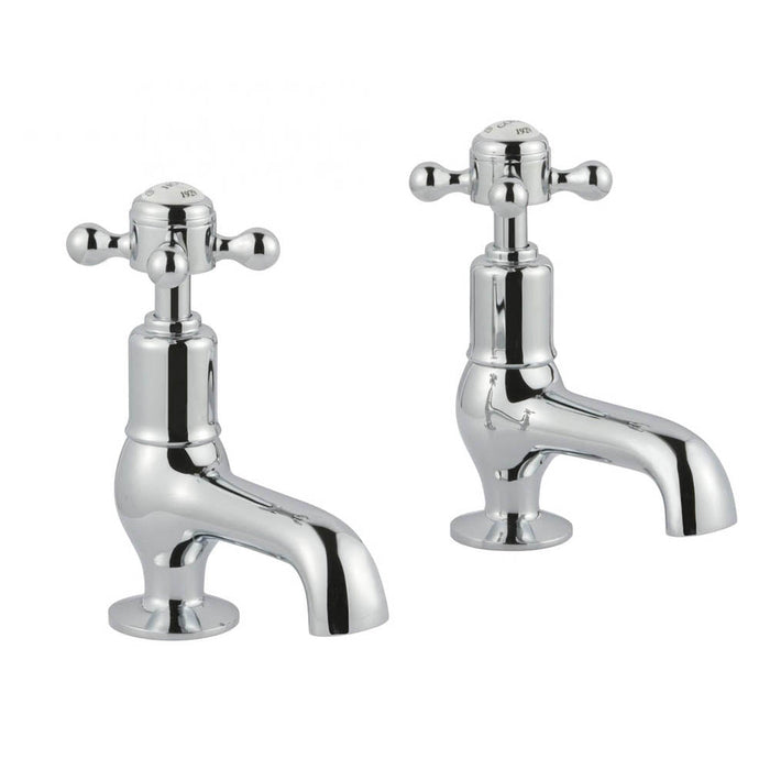 JTP Grosvenor Cross Cloakroom 2 Hole Basin Taps (Pair) - Unbeatable Bathrooms