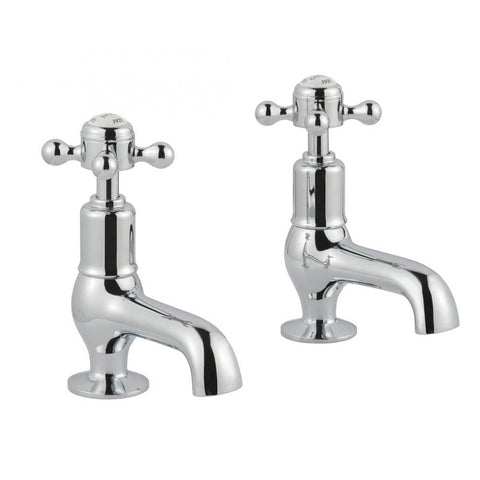 JTP Grosvenor Cross Cloakroom 2 Hole Basin Taps (Pair) - Unbeatable Bathrooms
