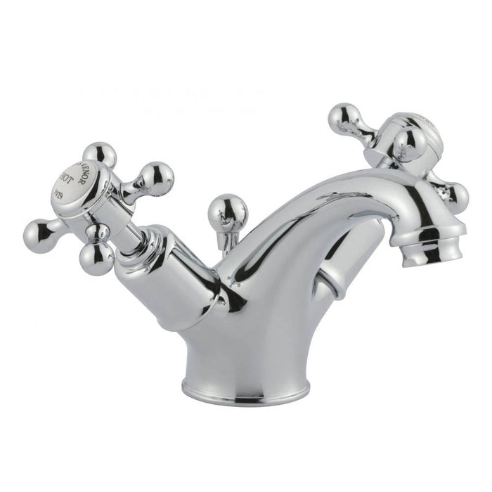 JTP Grosvenor Cross Basin Mixer Tap With Pop Up Waste - Unbeatable Bathrooms