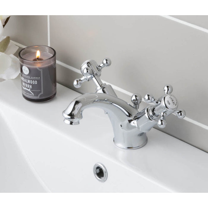 JTP Grosvenor Cross Basin Mixer Tap With Pop Up Waste - Unbeatable Bathrooms
