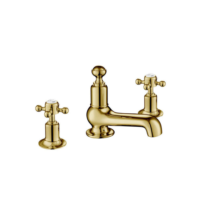 JTP Grosvenor Cross 3 Hole Basin Mixer Tap - Unbeatable Bathrooms