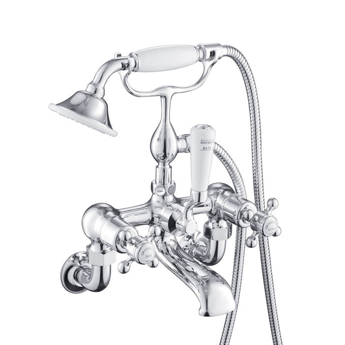 JTP Grosvenor Cross 2 Hole Wall Mounted Bath Shower Mixer Tap - Unbeatable Bathrooms