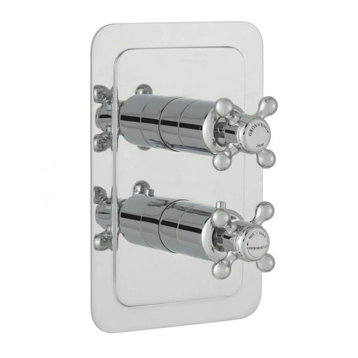 JTP Grosvenor Cross Thermostatic Concealed 1 Outlet 2 Controls Shower Valve - Unbeatable Bathrooms