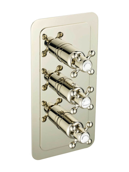 JTP Grosvenor Cross Thermostatic Concealed 2 Outlet Shower Valve, Vertical - Unbeatable Bathrooms