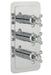 JTP Grosvenor Cross Thermostatic Concealed 3 Outlet Shower Valve-Vertical Nickel - Unbeatable Bathrooms