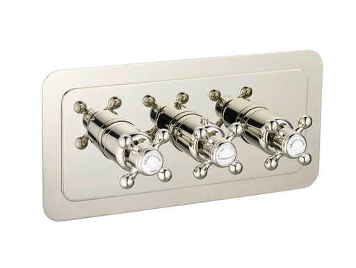 JTP Grovenor Cross Thermo Concealed 3 Outlet Shower Valve-Horizontal - Unbeatable Bathrooms