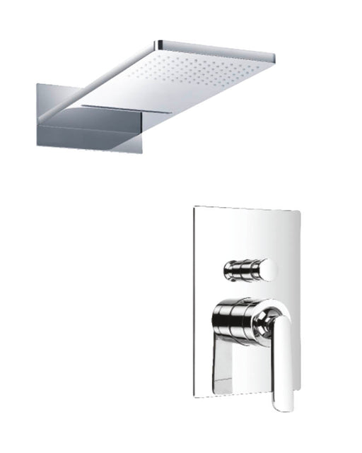 JTP Cascata Single Lever Concealed Diverter with 2 Outlet And Overhead Shower - Unbeatable Bathrooms